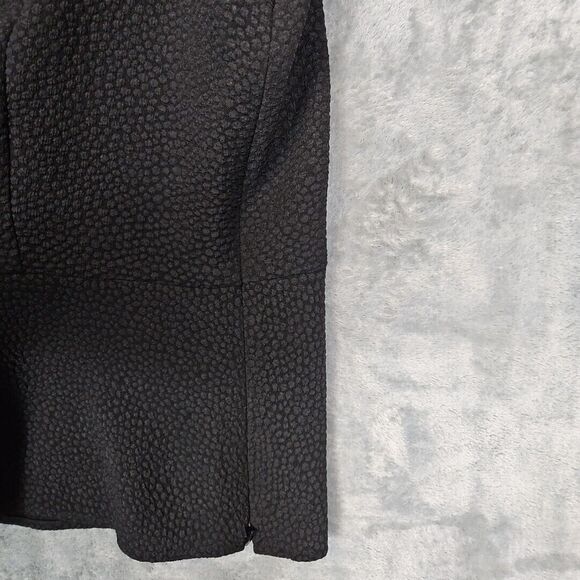 Talbots Women's Sz 12 Textured Pullover Blouse Side Zip black polyester blend - Picture 4 of 8